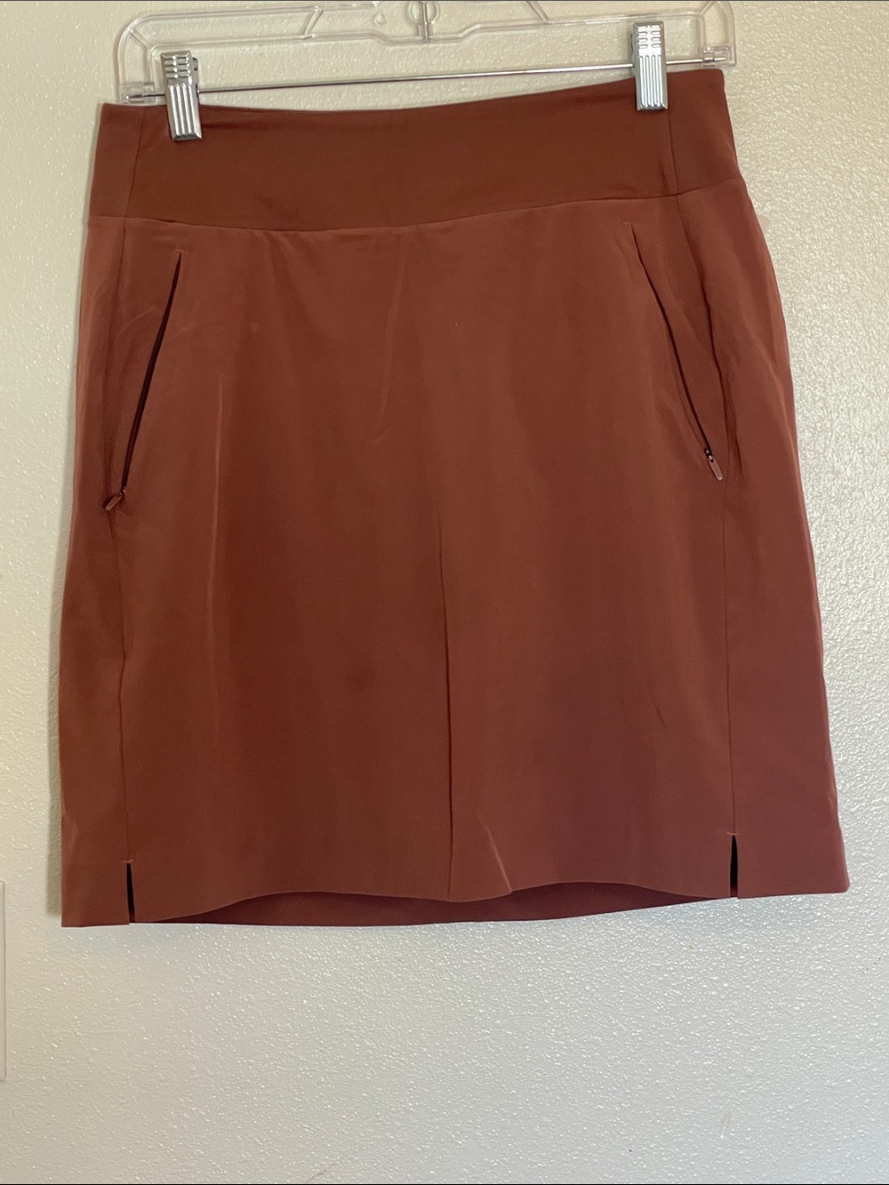 Athleta Rust Brown Pencil Skirt with Zip Pockets